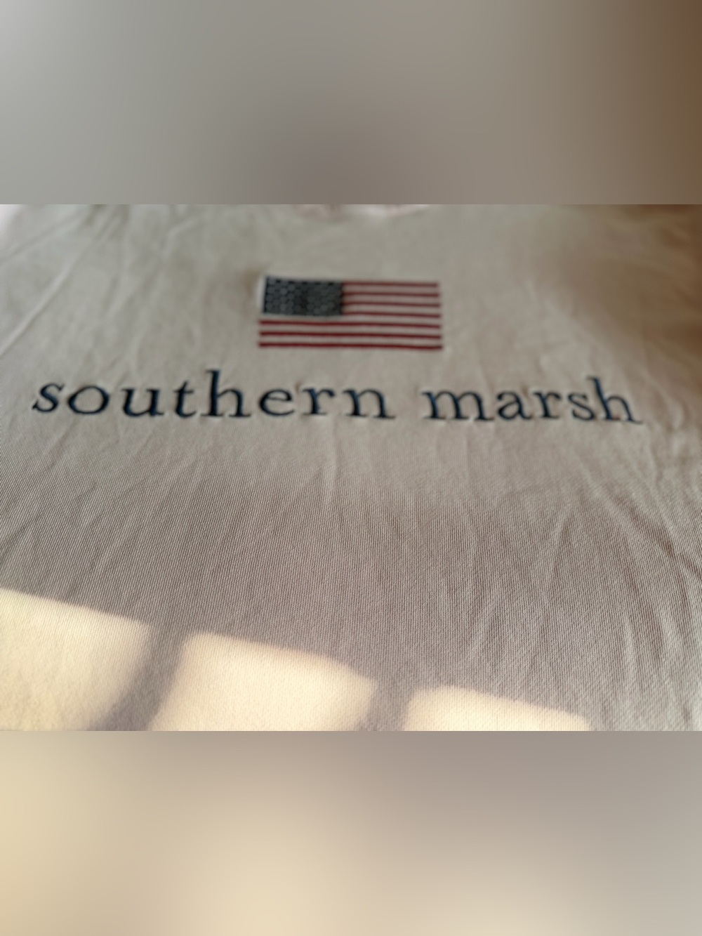 Southern Marsh SEAWASH™ Sweatshirt - American Flag in Camelia - Picture 4 of 5